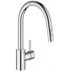 Kitchen tap Deck-mounted material: Brass with shower, color: Chrome surface: Glossy Deck-mounted