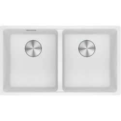 Νεροχύτης γρανιτένιος 72,1x40 χωρίς πάγκο υποκαθήμενος, 2 γούρνες (75,3x43,3cm)  polar white, χρώμα: Λευκό Γρανιτένιοι