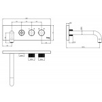 Wash basin tap Wall-mounted - external part mixer With plate With push-open waste set, color: Chrome material: Brass surface: Glossy Wall-mounted - external part