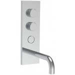 Wash basin tap Wall-mounted - external part mixer With plate With push-open waste set, color: Chrome material: Brass surface: Glossy Wall-mounted - external part