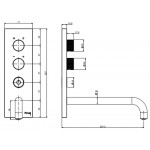 Wash basin tap Wall-mounted - external part mixer With plate With push-open waste set, color: Chrome material: Brass surface: Glossy Wall-mounted - external part