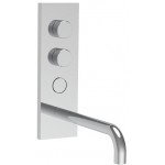 Wash basin tap Wall-mounted - external part mixer With plate With push-open waste set, color: Chrome material: Brass surface: Glossy Wall-mounted - external part