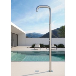 Στήλη ντους εξωτερικού χώρου από inox Y2,3m, χρώμα: Χρωμέ επιφάνεια: Γυαλιστερή Εξωτερικού χώρου
