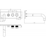 Bathtub concealed mixer Wall-mounted - external part 2 way material: Brass on/off push button, color: Chrome surface: Glossy Wall-mounted - external part