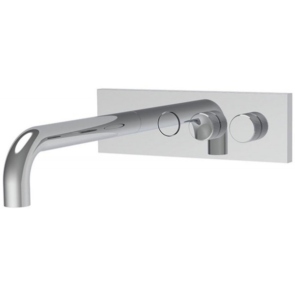 Bathtub concealed mixer Wall-mounted - external part 2 way material: Brass on/off push button, color: Chrome surface: Glossy Wall-mounted - external part