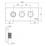 Shower tap Wall-mounted external part 2 way material: Brass mixer With plate without hand shower, hose and holder on/off push button, color: Chrome surface: Glossy Wall-mounted - external part