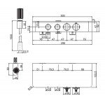 Μπαταρία ντουζιέρας εντοιχιζόμενη εξωτερικό μέρος 2 εξόδων από ορείχαλκο θερμοστατική με ξεχωριστές εξόδους με πλακέτα με τηλέφωνο, σπιράλ, στήριγμα 2 on/off push-button, 1,50m, χρώμα: Χρωμέ επιφάνεια: Γυαλιστερή Εντοιχιζόμενες εξωτερικό μέρος