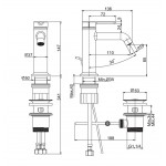 Μπαταρία νιπτήρος επικαθήμενη αναμεικτική από ορείχαλκο με βαλβίδα push-open , χρώμα: Χρωμέ επιφάνεια: Γυαλιστερή Επικαθήμενες