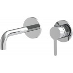 Μπαταρία νιπτήρος εντοιχιζόμενη - εξωτερικό μέρος 2 οπών αναμεικτική με βαλβίδα push-open , χρώμα: Χρωμέ από ορείχαλκο με κάθετο ρουξούνι 15,2cm επιφάνεια: Γυαλιστερή Εντοιχιζόμενες εξωτερικό μέρος