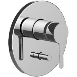 Μπαταρία ντουζιέρας εντοιχιζόμενη εξωτερικό μέρος 2 εξόδων αναμεικτική από ορείχαλκο με πλακέτα, χρώμα: Χρωμέ επιφάνεια: Γυαλιστερή Εντοιχιζόμενες εξωτερικό μέρος