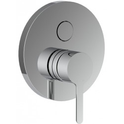 Μπαταρία ντουζιέρας εντοιχιζόμενη εξωτερικό μέρος 2 εξόδων αναμεικτική από ορείχαλκο με πλακέτα push-button, χρώμα: Χρωμέ επιφάνεια: Γυαλιστερή Εντοιχιζόμενες εξωτερικό μέρος