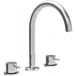 Wash basin tap Deck-mounted dual-level L size material: Brass With push-open waste set, color: Chrome surface: Glossy Deck-mounted