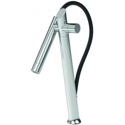 Kitchen tap Deck-mounted material: Brass with shower, color: Chrome surface: Glossy Deck-mounted