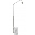 Στήλη ντους εξωτερικού χώρου από inox Rain Jet, Υ2,34m, ζεστό/κρύο, με λευκή βάση από μάρμαρο Carrara, χρώμα: Χρωμέ επιφάνεια: Βουρτσισμένη Εξωτερικού χώρου