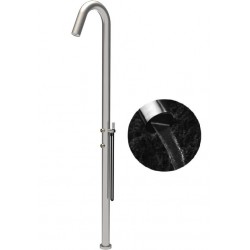 Στήλη ντους εξωτερικού χώρου από inox χωρίς λαβές, Cascata, χρώμα: Χρωμέ επιφάνεια: Βουρτσισμένη Εξωτερικού χώρου