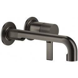 Wash basin tap Wall-mounted - external part 2 holes mixer Without waste, color: Black 21,9cm, Black Metal Brushed PVD material: Brass surface: Brushed Wall-mounted - external part