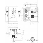 Shower tap Wall-mounted external part 2 way material: Brass thermostatic With plate without hand shower, hose and holder Black Metal Brushed PVD, color: Black surface: Brushed Wall-mounted - external part