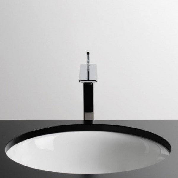 Washbasin Under counter 40x40 material: Porcelain Bianco Matt Without overflow, color: White surface: Matt Under counter Washbasin Under counter 40x40 material: Porcelain Bianco Matt Without overflow, color: White surface: Matt Under counter
