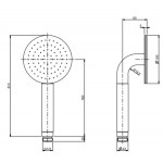 Shower head 1 jet Inox 316L, color: Chrome surface: Brushed Hand showers Shower head 1 jet Inox 316L, color: Chrome surface: Brushed Hand showers