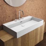 Washbasin Free standing 70x45x12,5 material: Porcelain With overflow With three holes, color: White surface: Glossy Free standing