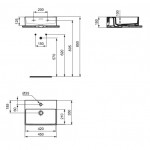 Washbasin Free standing 45x35x12,5 material: Porcelain With one hole With overflow, color: White surface: Matt Free standing