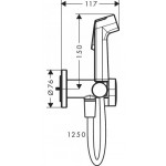Bidet system external part Mixing material: Brass, color: Dark Grey surface: Brushed Wall-mounted bidet hand shower systems Bidet system external part Mixing material: Brass, color: Dark Grey surface: Brushed Wall-mounted bidet hand shower systems