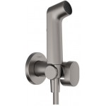 Σύστημα ντους μπιντέ εξωτερικό μέρος αναμεικτικό 1 ροής Ecosmart με στήριγμα & σπιράλ 1,25m , brushed black chrome από ορείχαλκο, χρώμα: Γκρι Σκούρο επιφάνεια: Βουρτσισμένη Συστήματα ντους μπιντέ εντοιχιζόμενα