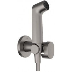 Bidet system external part Mixing material: Brass, color: Dark Grey surface: Brushed Wall-mounted bidet hand shower systems