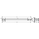 Ράφι μπάνιου 50x9,7 από ορείχαλκο brushed black chrome, χρώμα: Γκρι Σκούρο επιφάνεια: Βουρτσισμένη Ράφια μπάνιου 