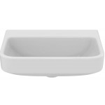Washbasin Wall-mounted 50x44x15 no pedestal / Without overflow With 1 bowl With hole in the middle material: Porcelain, color: White surface: Glossy Wall-mounted