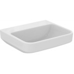 Washbasin Wall-mounted 50x44x15 no pedestal / Without overflow With 1 bowl With hole in the middle material: Porcelain, color: White surface: Glossy Wall-mounted