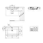 Washbasin for furniture 61x51 material: Porcelain With one hole With overflow, color: White surface: Glossy Furniture basins