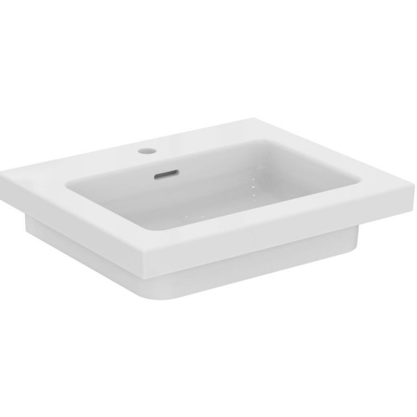 Washbasin for furniture 61x51 material: Porcelain With one hole With overflow, color: White surface: Glossy Furniture basins