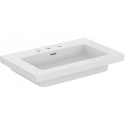 Washbasin for furniture 81x51 material: Porcelain With overflow With three holes, color: White surface: Glossy Furniture basins