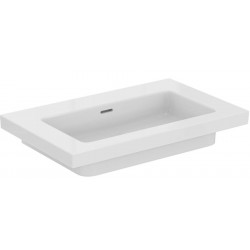 Washbasin for furniture 81x51 material: Porcelain With overflow Without hole, color: White surface: Glossy Furniture basins