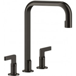 Kitchen tap Deck-mounted material: Brass, color: Black surface: Brushed Deck-mounted