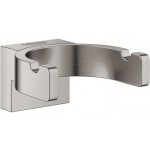 Hook double Flat wall mounted material: Brass supersteel, color: Chrome surface: Brushed Hooks