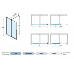 Shower enclosure Linear 100x200 8mm fixed / sliding surface: Matt, color: White Linear