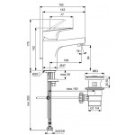 Wash basin tap Deck-mounted material: Brass mixer With pop-up waste set Μ size, color: Chrome surface: Glossy Deck-mounted Wash basin tap Deck-mounted material: Brass mixer With pop-up waste set Μ size, color: Chrome surface: Glossy Deck-mounted