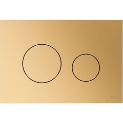 Πλακέτα εντοιχιζόμενου καζανακίου metallic brass από ABS διπλής ενέργειας μηχανικά με έλασμα, χρώμα: Χρυσό επιφάνεια: Ματ Πλακέτες