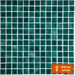 Pool mosaic 2,5x2,5 Spain, shape: Square 1st choice, hue: Green Mosaics for pool