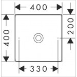 Νιπτήρας ελευθέρας τοποθέτησης 40x40x9,5 από solid surface χωρίς οπή  χωρίς υπερχείλιση brushed nickel, χρώμα: Χρωμέ/Λευκό επιφάνεια: Ματ Ελευθέρας τοποθέτησης