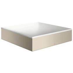 Νιπτήρας ελευθέρας τοποθέτησης 40x40x9,5 από solid surface χωρίς οπή  χωρίς υπερχείλιση brushed nickel, χρώμα: Χρωμέ/Λευκό επιφάνεια: Ματ Ελευθέρας τοποθέτησης