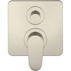 Shower tap Wall-mounted external part 2 way material: Brass mixer With plate without hand shower, hose and holder brushed nickel, color: Chrome surface: Brushed Wall-mounted - external part