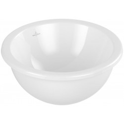 Νιπτήρας υποκαθήμενος 38x38 από πορσελάνη white alpin (Φ45cm) με υπερχείλιση, χρώμα: Λευκό επιφάνεια: Γυαλιστερή Υποκαθήμενοι