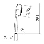 Shower head 3 jets, color: Chrome surface: Glossy Hand showers Shower head 3 jets, color: Chrome surface: Glossy Hand showers