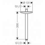 Βραχίονας 30cm Stainless Steel Optic οροφής από ορείχαλκο, χρώμα: Χρωμέ επιφάνεια: Βουρτσισμένη Βραχίονας 30cm Stainless Steel Optic οροφής από ορείχαλκο, χρώμα: Χρωμέ επιφάνεια: Βουρτσισμένη