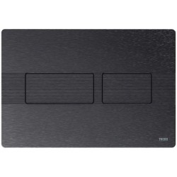 Πλακέτα εντοιχιζόμενου καζανακίου brushed graphite από inox διπλής ενέργειας μηχανικά, χρώμα: Γκρι Σκούρο επιφάνεια: Βουρτσισμένη Πλακέτες