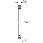 Shower hose 175cm material: Plastic hard graphite, color: Grey surface: Matt