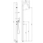 Στήλη ντους εξωτερικού χώρου από inox mist, με λαβές inox, 2 εξόδων με τηλέφωνο & σπιράλ 1,50m, ρυθμιστή θερμοκρασίας & κάλυμμα προστασίας, χρώμα: Χρωμέ επιφάνεια: Βουρτσισμένη Εξωτερικού χώρου